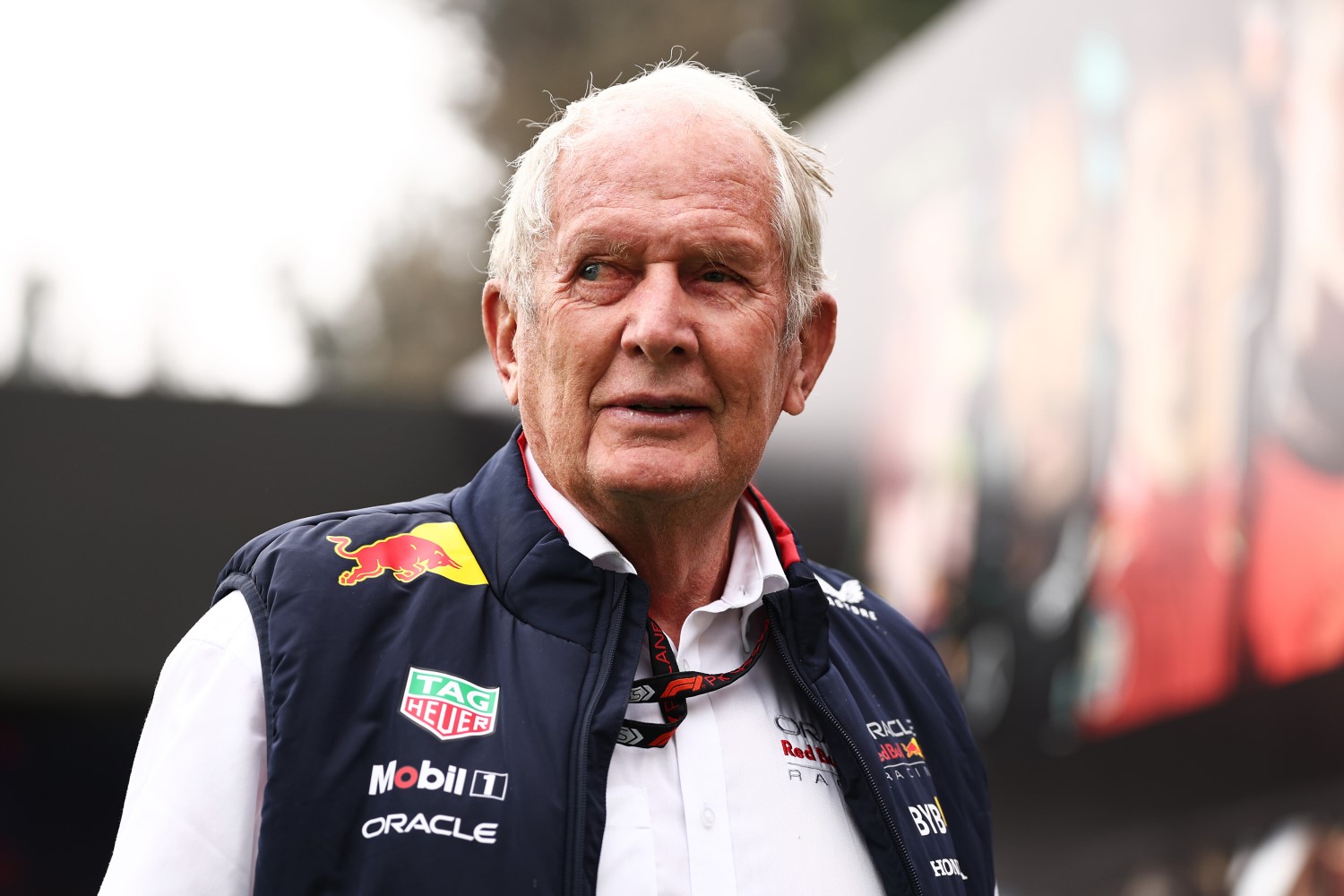 Oracle Red Bull Racing Team Consultant Dr Helmut Marko walks in the Paddock prior to practice ahead of the F1 Grand Prix of Mexico at Autodromo Hermanos Rodriguez on October 25, 2024 in Mexico City, Mexico. (Photo by Jared C. Tilton/Getty Images) // Getty Images / Red Bull Content Pool //