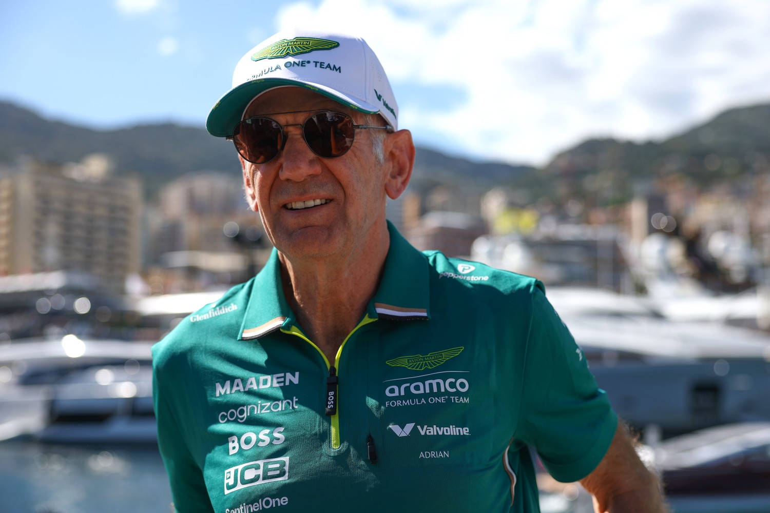 Adrian Newey, Managing Technical Partner of Aston Martin F1 Team looks on in the Paddock during previews ahead of the F1 Grand Prix of Monaco at Circuit de Monaco on May 22, 2025 in Monte-Carlo, Monaco. (Photo by Zak Mauger/LAT Images for Aston Martin)