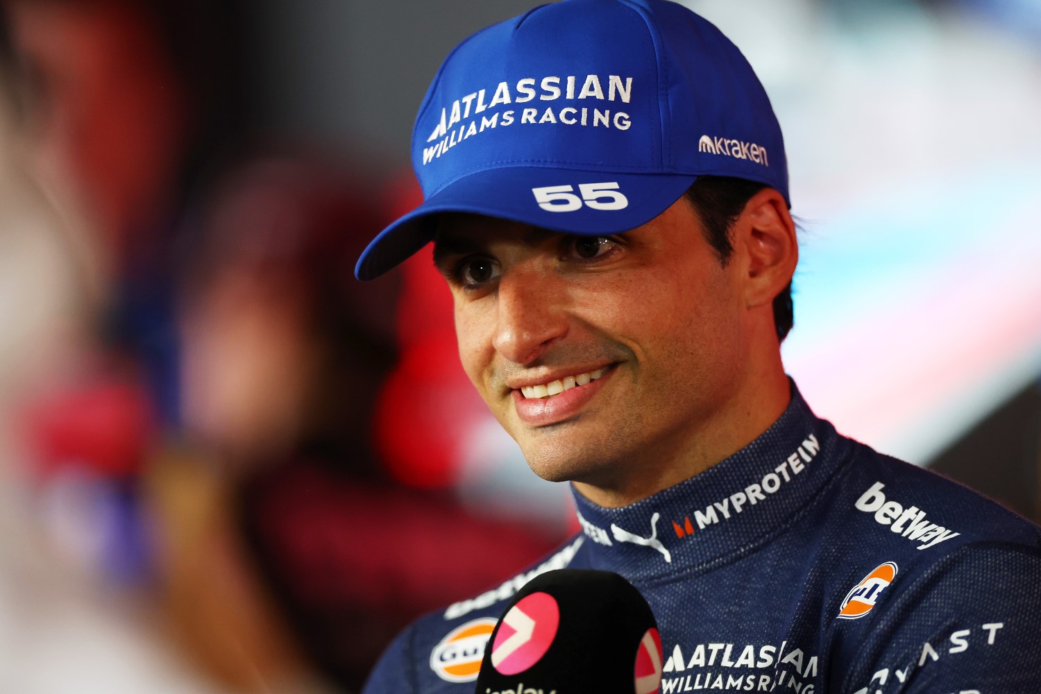 Eighth placed Carlos Sainz of Spain and Williams is interviewed during the Sprint ahead of the F1 Grand Prix of Qatar at Lusail International Circuit on November 29, 2025 in Lusail City, Qatar. (Photo by Peter Fox/Getty Images for Williams)