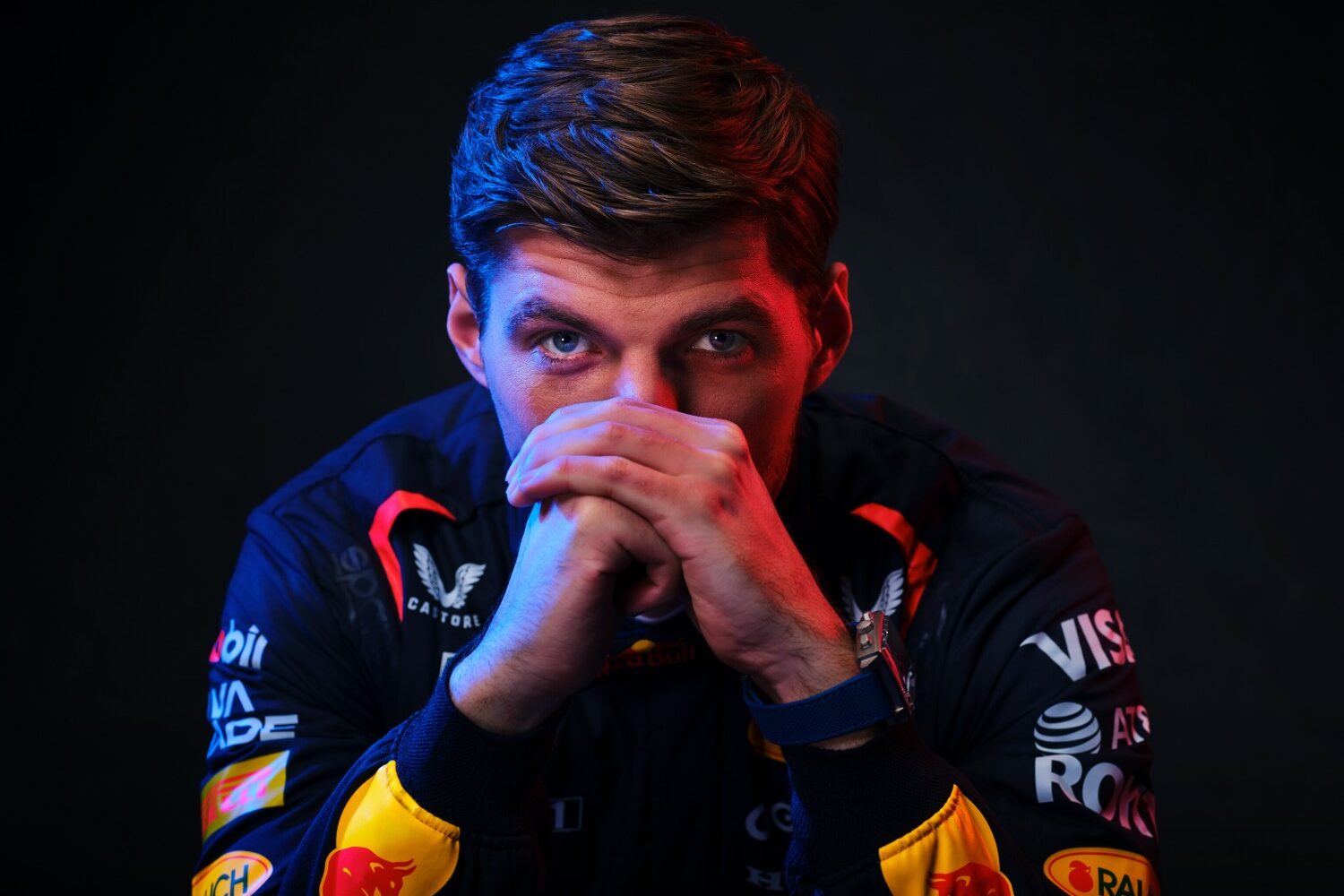 Max Verstappen poses during the Oracle Red Bull Racing brand shoot, while wearing the 2025 Sparco Race suit on February 16, 2025 // Will Cornelius / Content Pool