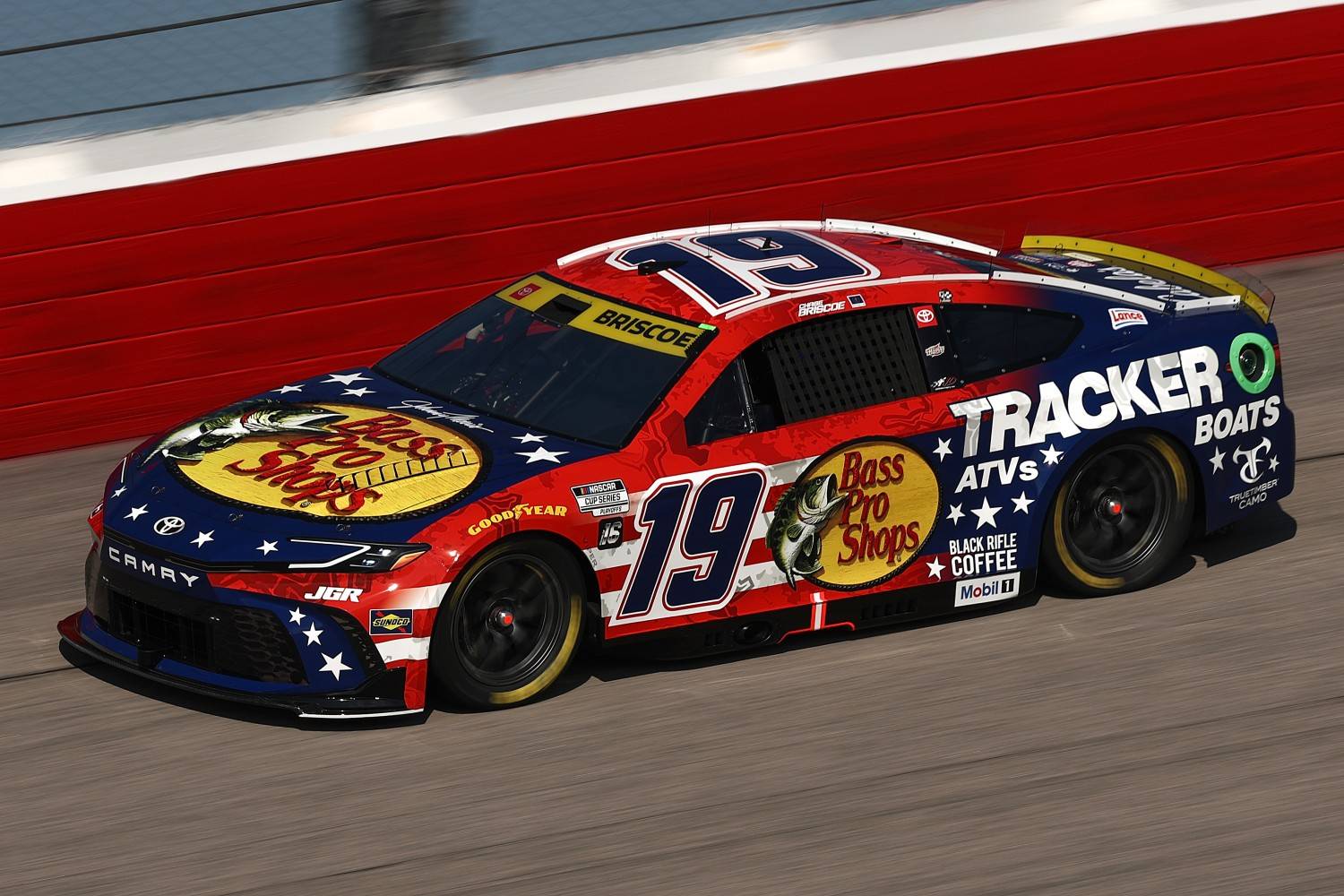 Chase Briscoe, driver of the #19 Bass Pro Shops Toyota, drives during practice for the NASCAR Cup Series Cook Out Southern 500 at Darlington Raceway on August 30, 2025 in Darlington, South Carolina. (Photo by Jared C. Tilton/Getty Images)