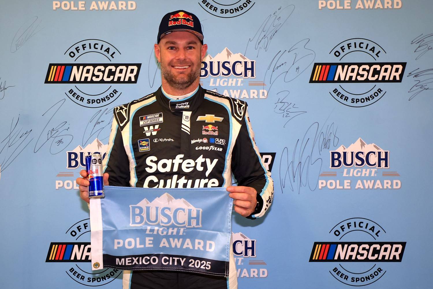 Shane Van Gisbergen, driver of the #88 Safety Culture Chevrolet, poses for photos after winning the pole award during qualifying for the NASCAR Cup Series Viva Mexico 250 at Autodromo Hermanos Rodriguez on June 14, 2025 in Mexico City, Mexico. (Photo by Chris Graythen/Getty Images)