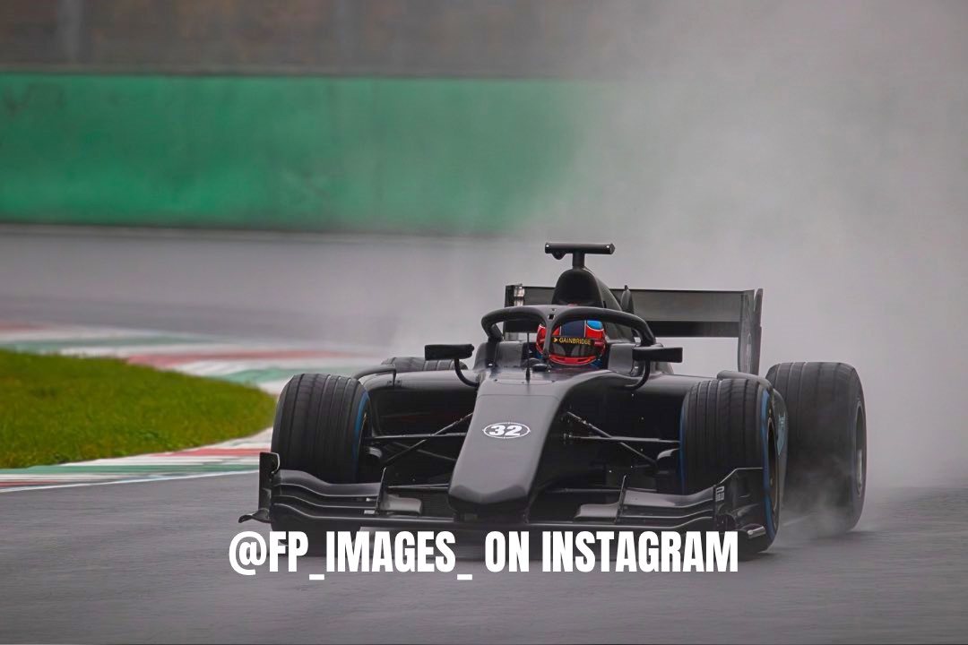 Colton Herta test an older Formula 2 car in the wet at Monza