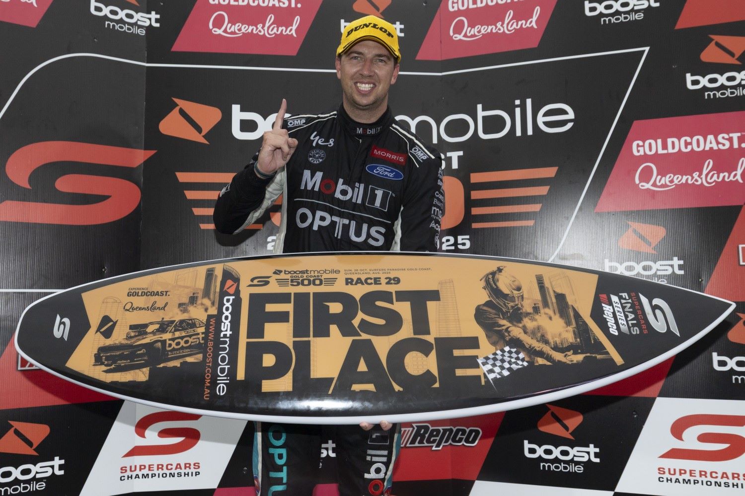 Chaz Mostert wins the 2025 Boots Mobile Gold Coast 500, Event 11 of the Repco Supercars Championship, Surfers Paradise, Gold Coast, Queensland, Australia. 26 Oct, 2025.