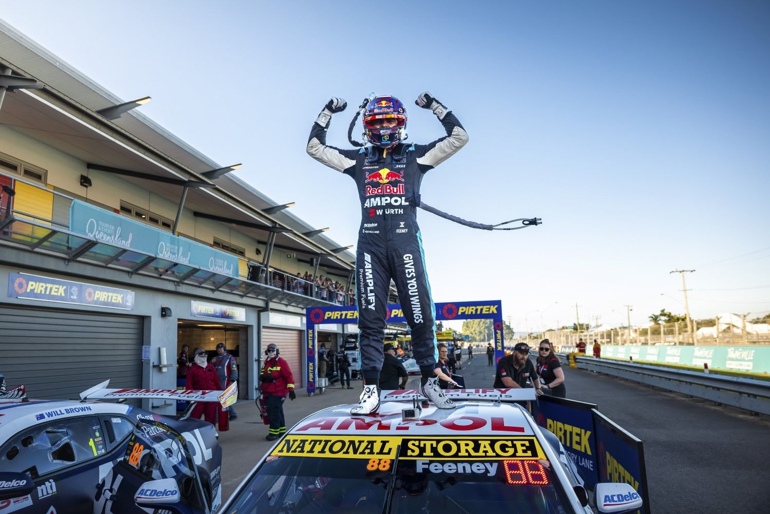 Broc Feeney wins the 2025 NTI Townsville 500, Event 07 of the Repco Supercars Championship, Reid Park, Townsville, Queensland, Australia. 13 Jul, 2025.