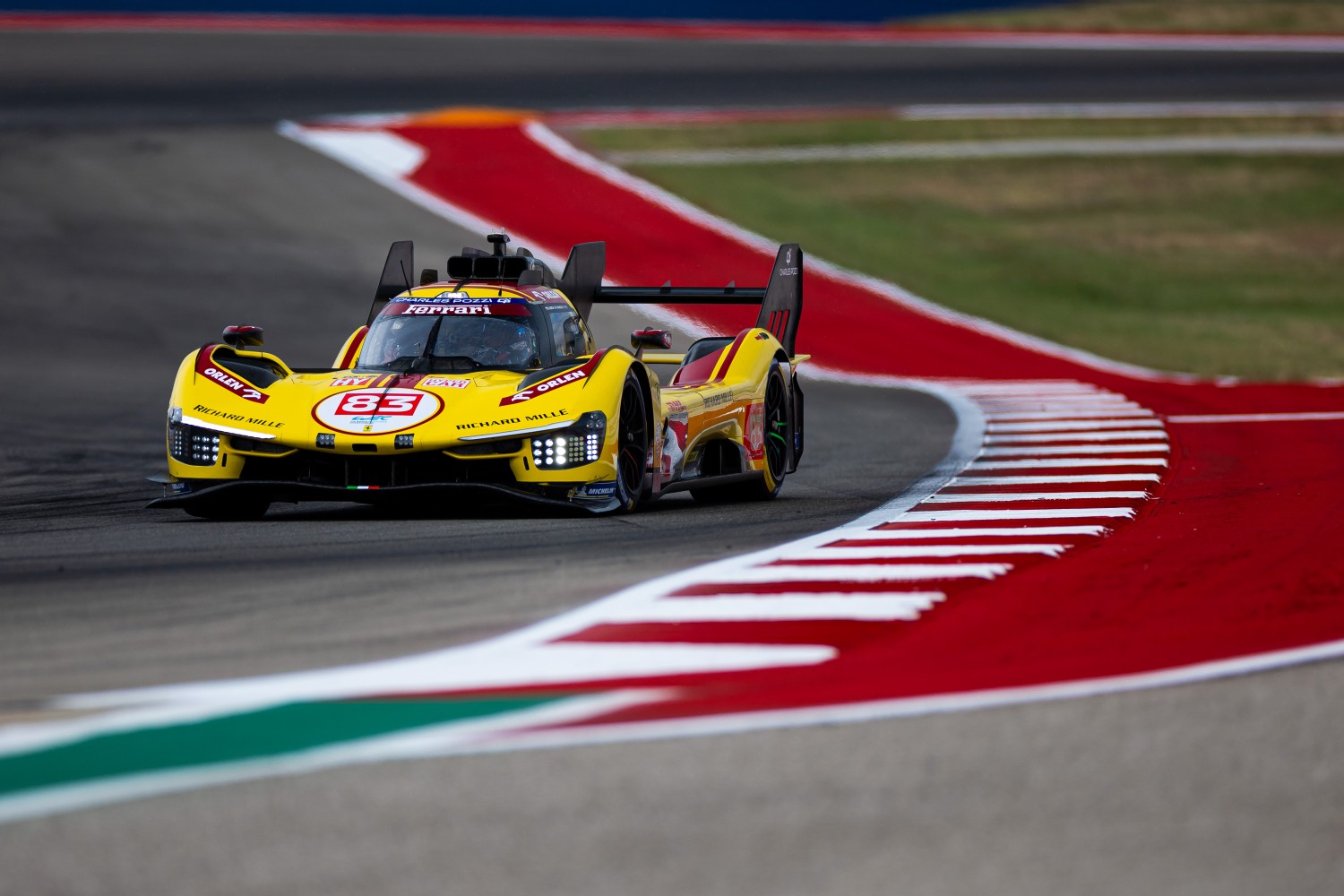 83 HANSON Phil (gbr), KUBICA Robert (pol), YE Yifei (chn), AF Corse, Ferrari 499P #83, Hypercar, action during the Lone Star Le Mans 2025, 6th round of the 2025 FIA World Endurance Championship, from September 5 to 7, 2025 on the Circuit of The Americas in Austin, Texas, United States of America - Photo Javier Jimenez / DPPI