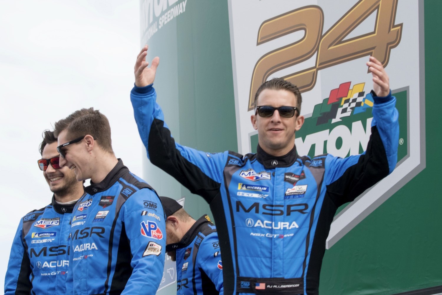 AJ Allmendinger celebrates Rolex 24 win in 2012. Image supplied