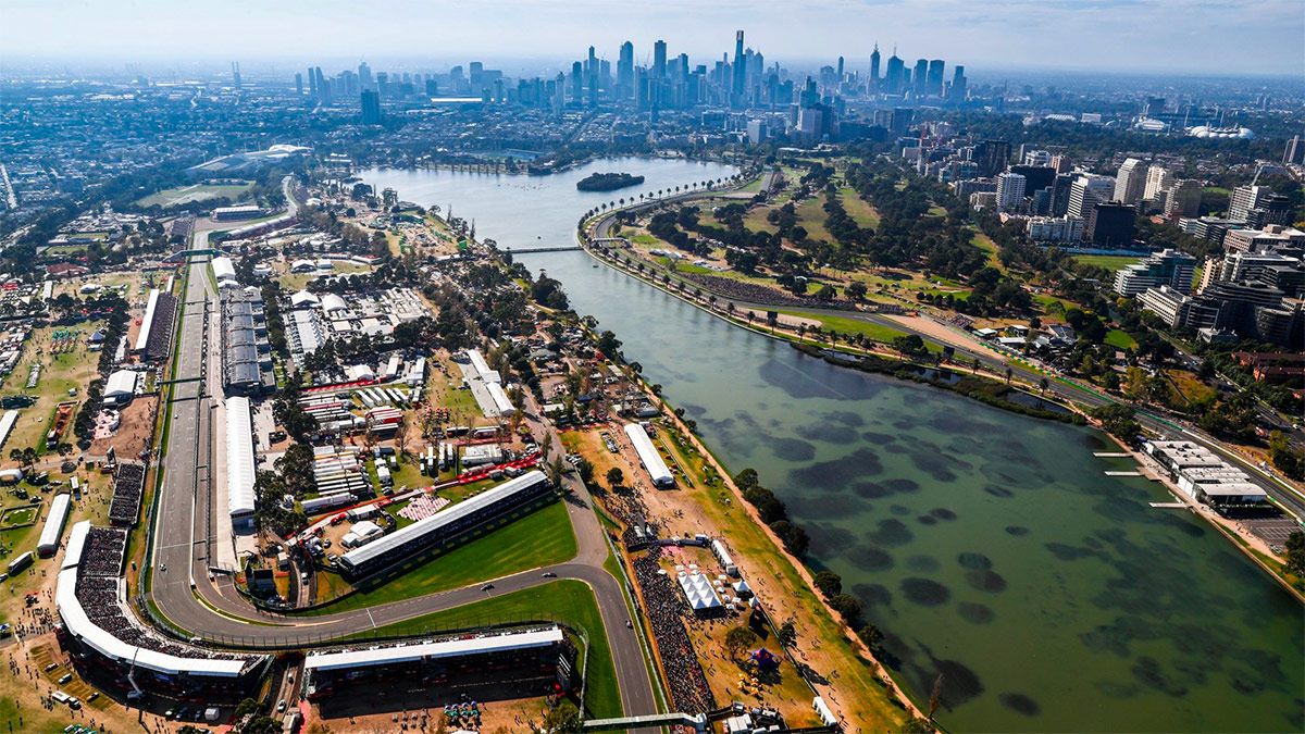 Aerial view of the Albert Park Circuit