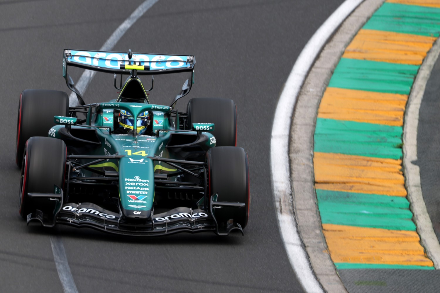 #14 Aston Martin driver Fernando Alonso at the 2026 Australian GP. Image courtesy of Aston Martin F1 Team