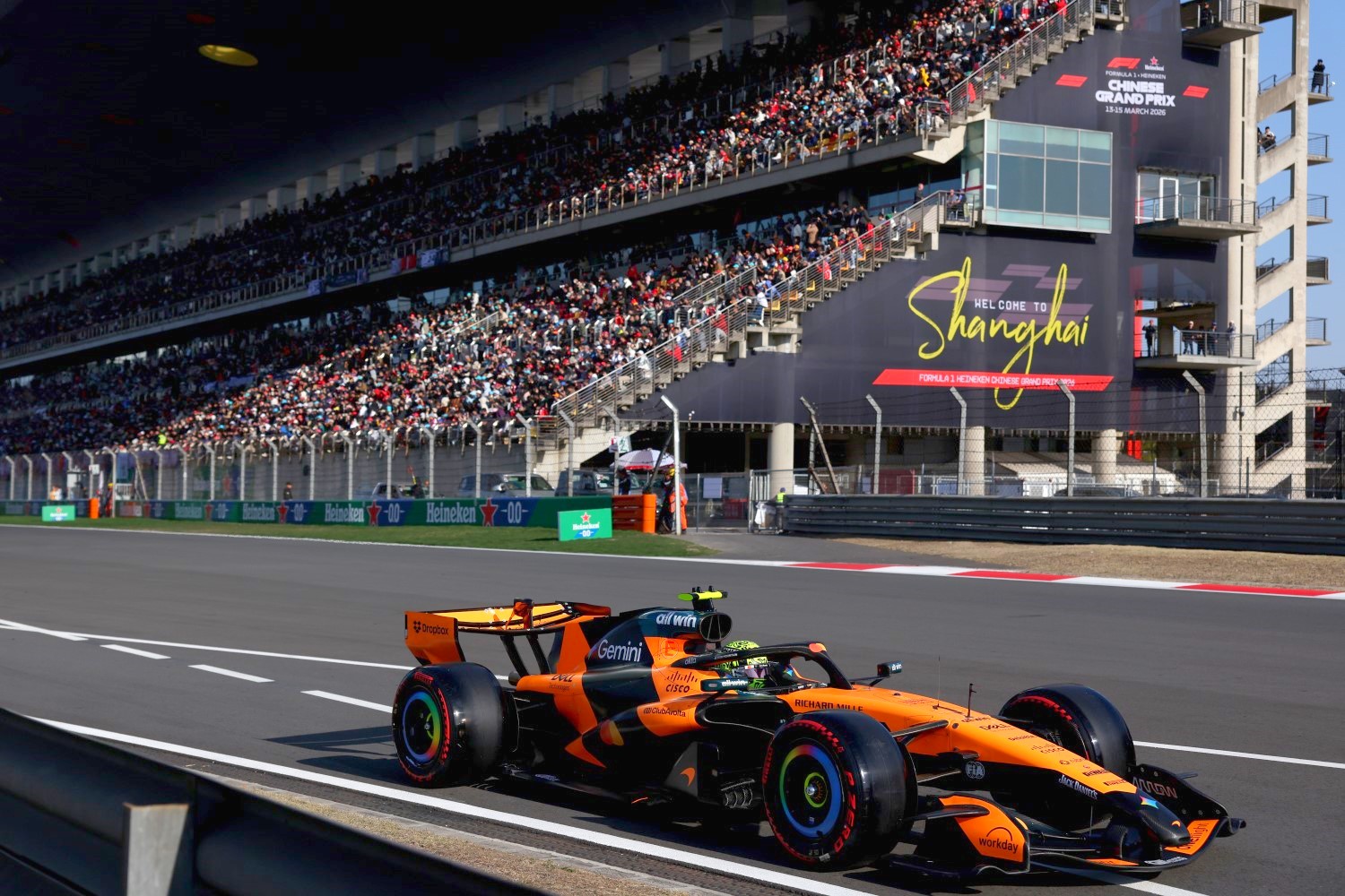 Lando Norris of Great Britain driving the (1) McLaren MCL40 Mercedes on track during qualifying ahead of the F1 Grand Prix of China at Shanghai International Circuit on March 14, 2026 in Shanghai, China. (Photo by Dom Gibbons/LAT Images for McLaren)