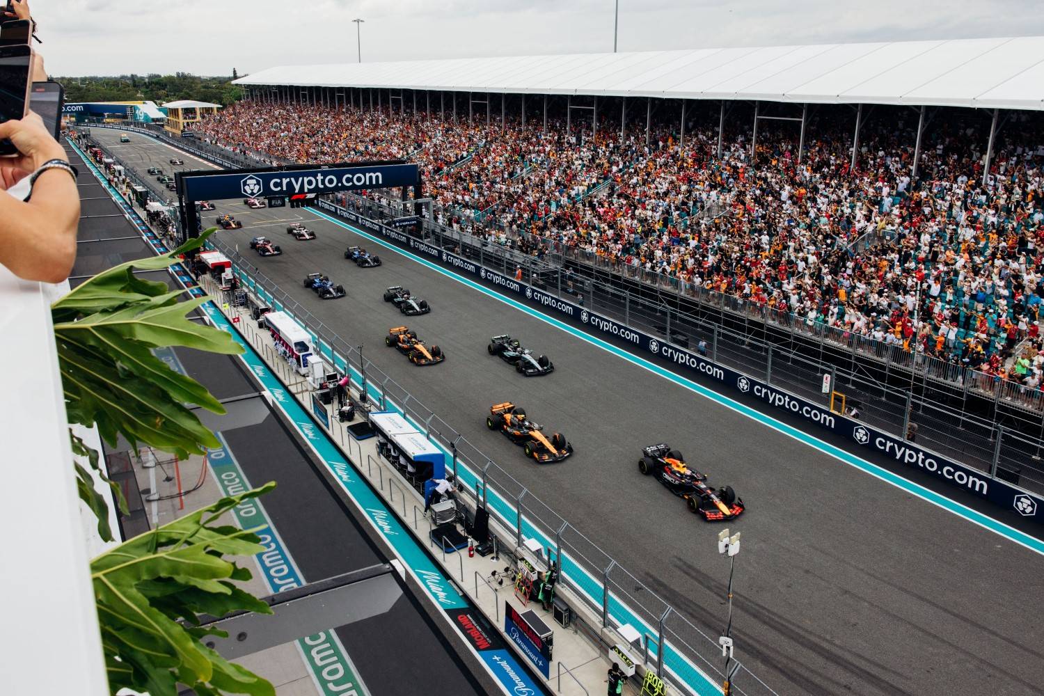 View of the grid from Paddock Club during the F1 Miami Grand Prix on Sunday, May 4, 2025 in Miami Gardens, Fla. (Robby Illanes/F1 Miami GP)