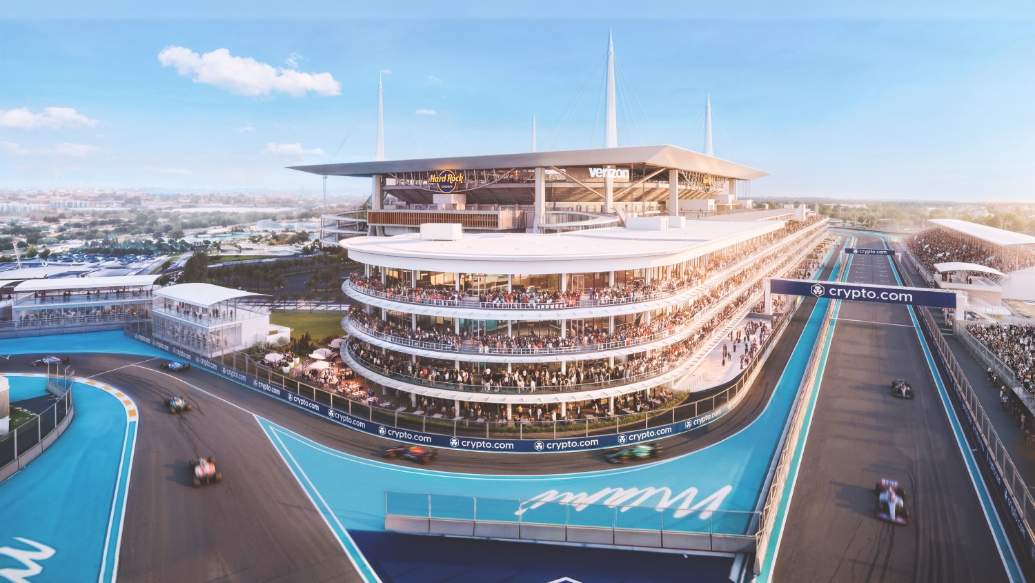 Miami Paddock Club Aerial View Update. Image provided by Miami GP