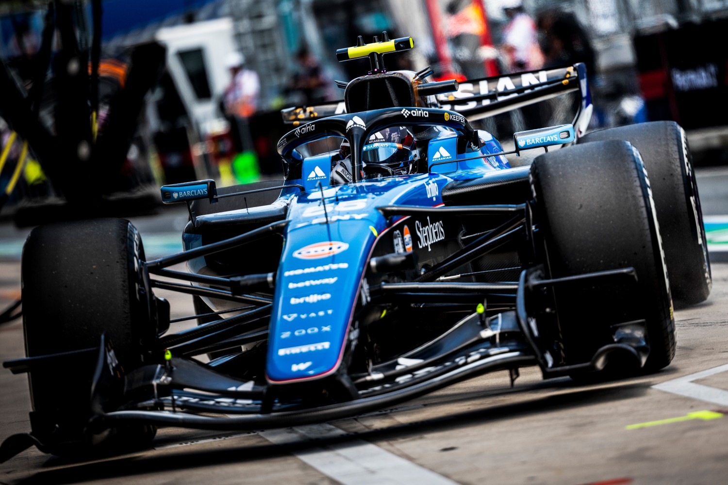 Carlos Sainz Jr. of Spain driving the (55) Williams FW48 Mercedes in the Pitlane during Sprint Qualifying ahead of the F1 Grand Prix of Miami at Miami International Autodrome on May 01, 2026 in Miami, Florida. (Photo by Alexis Perrin/Atlassian Williams F1 Team)