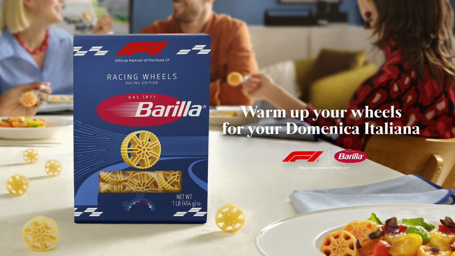 With Racing Wheels at the center of the table, Barilla® turns race weekend into Domenica Italiana -the Italian Sunday tradition of sharing a meal alongside great company to embrace the thrill of a Formula 1® race.