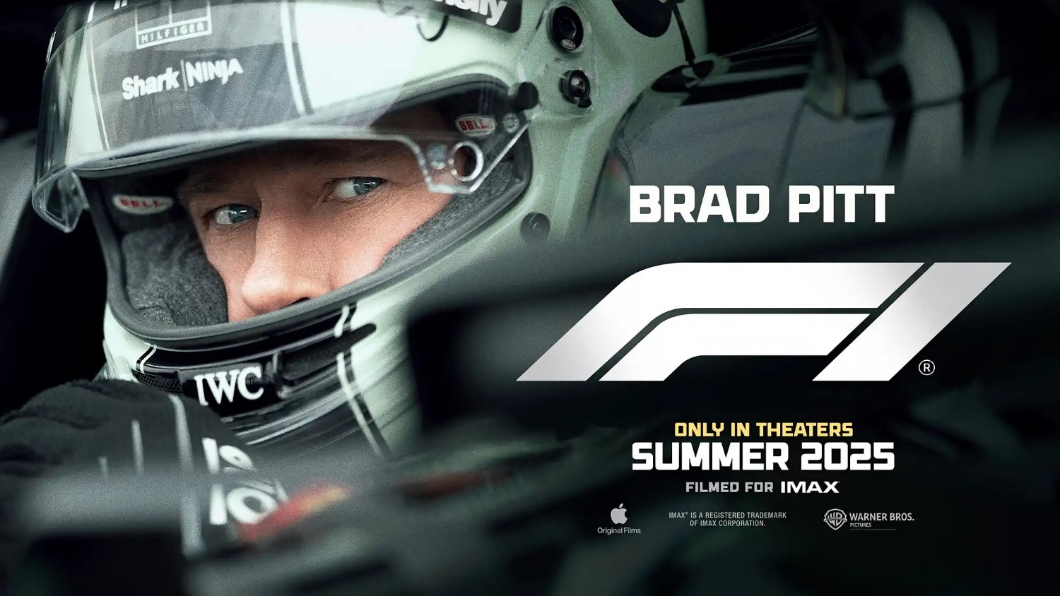 Brad Pitt in 'F1' poster. Credit Apple TV+