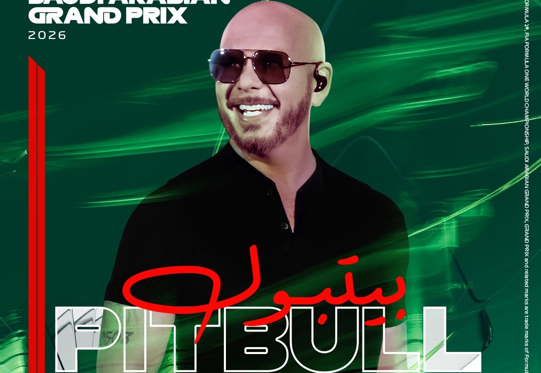 Pitbull to Headline the FORMULA 1 STC SAUDI ARABIAN GRAND PRIX 2026 Post-Qualifying Concert. Image Supplied