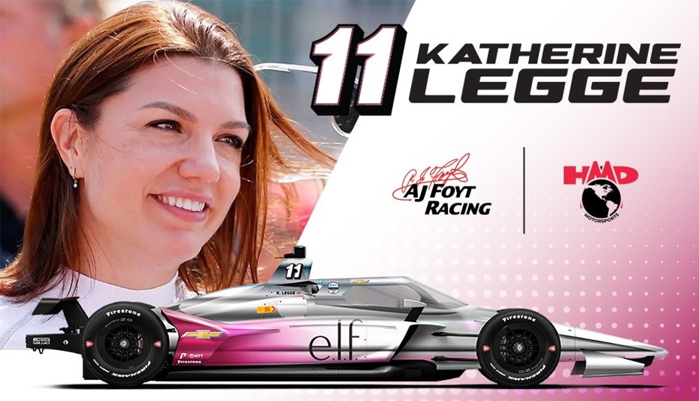 Katherine Legge Returns to Indy 500 with e.l.f. Cosmetics. Image Supplied by AJ Foyt Racing
