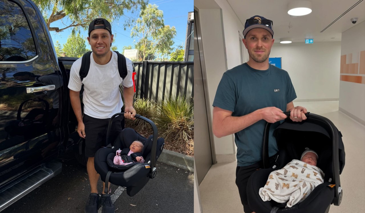 Cam Waters (L) and Cam Hill (R) both welcome newborns. Photos from their Instgram Pages