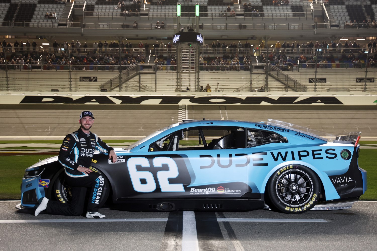 Anthony Alfredo, driver of the #62 Dude Wipes Chevrolet, poses for a photo during qualifying for the NASCAR Cup Series Daytona 500 at Daytona International Speedway on February 11, 2026 in Daytona Beach, Florida. (Photo by Chris Graythen/Getty Images for NASCAR)