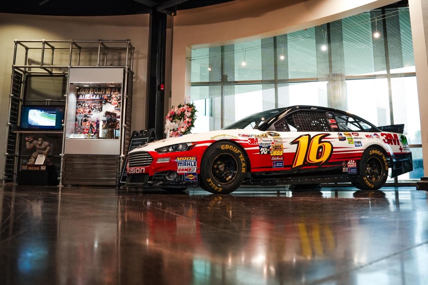 Greg Biffle tribute display at RFK Racing Museum. Image supplied by RFK Racing