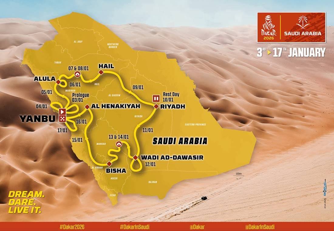 2026 Dakar Rally Route. Image supplied