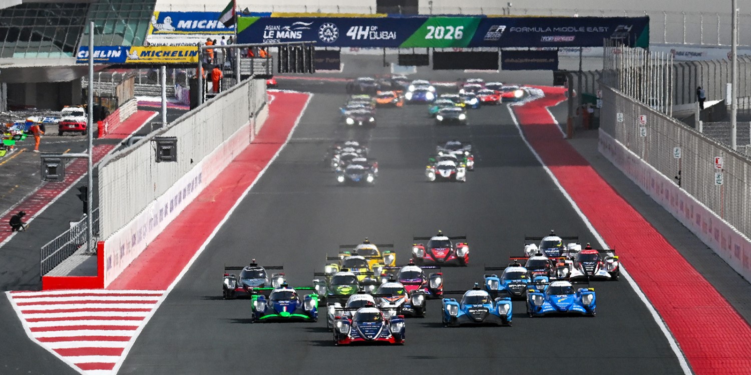 Asian Le Mans Series Dubai Autodrome - 4 Hours of Dubai Race 2 Start. Image Supplied