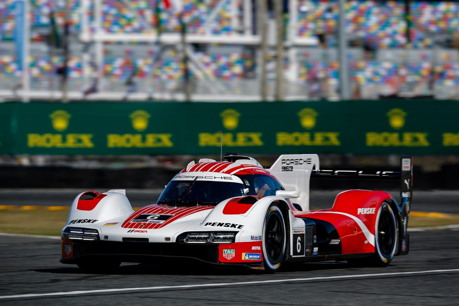 #6: Porsche Penske Motorsport, Porsche 963, GTP: Laurens Vanthoor, Kevin Estre, Matt Campbell. LAT Image for IMSA