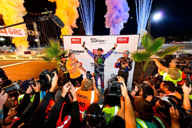 Ken Block finally wins first GRC race