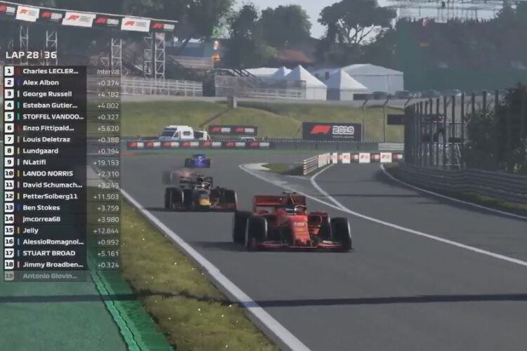 Albon outduels Leclerc in virtual F1 race at Interlagos