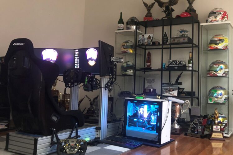 Sage Karam’s training simulator setup