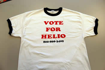 VOTE FOR HELIO T-Shirts available from CARA Charities