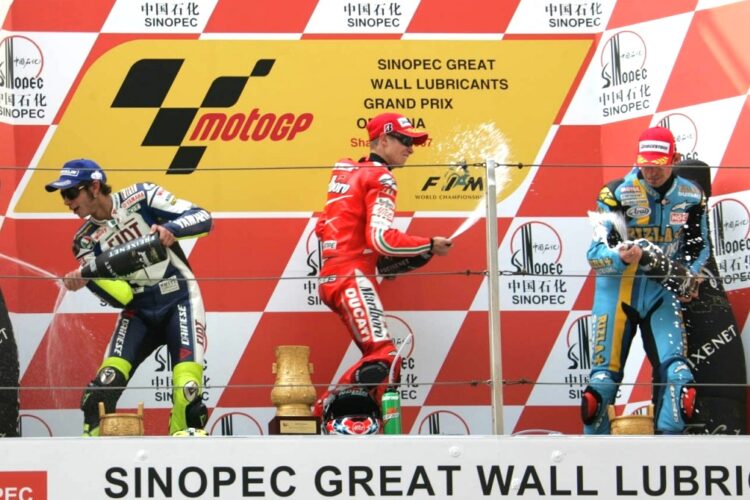 Stoner uses Ducati power to win in Shanghai