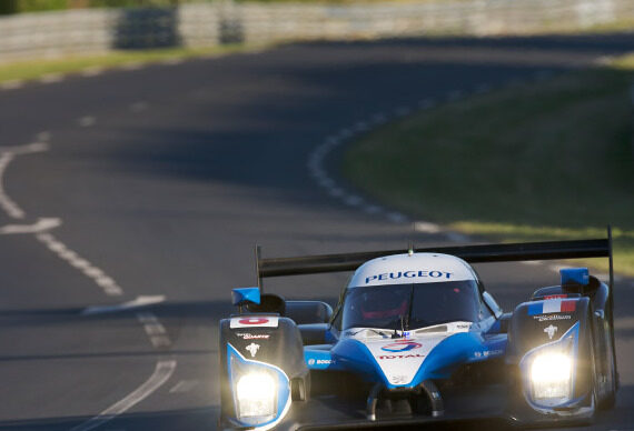 Three Peugeot 908 HDi FAPs on top at Le Mans