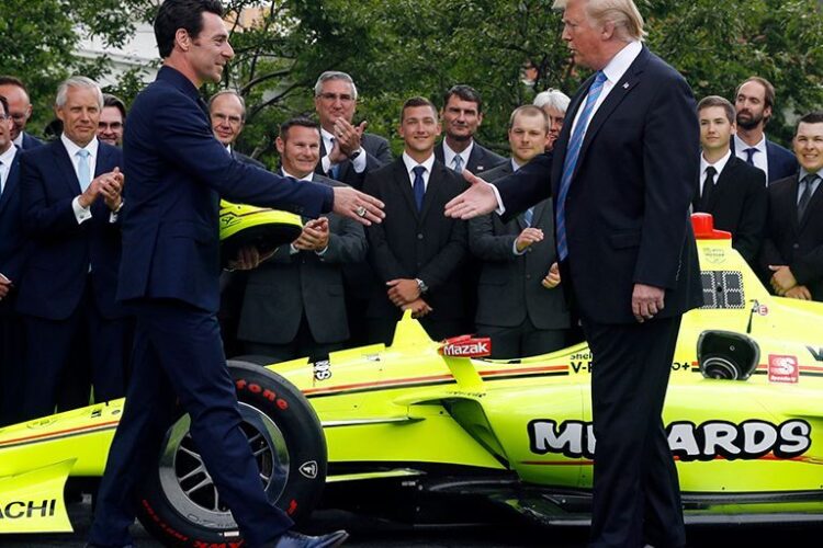 Trump meets with Pagenaud and Penske at White House