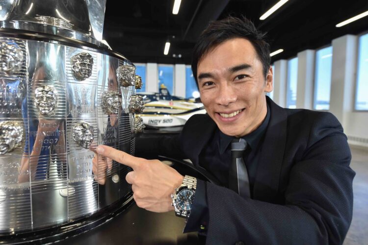 Sato Unveils Image on Borg-Warner Trophy during Online Show at IMS