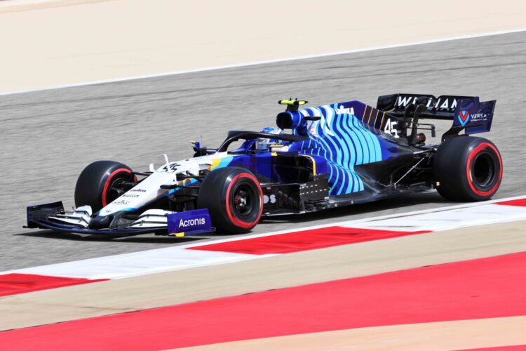 New Williams Mercedes FW43B takes to the track in Bahrain
