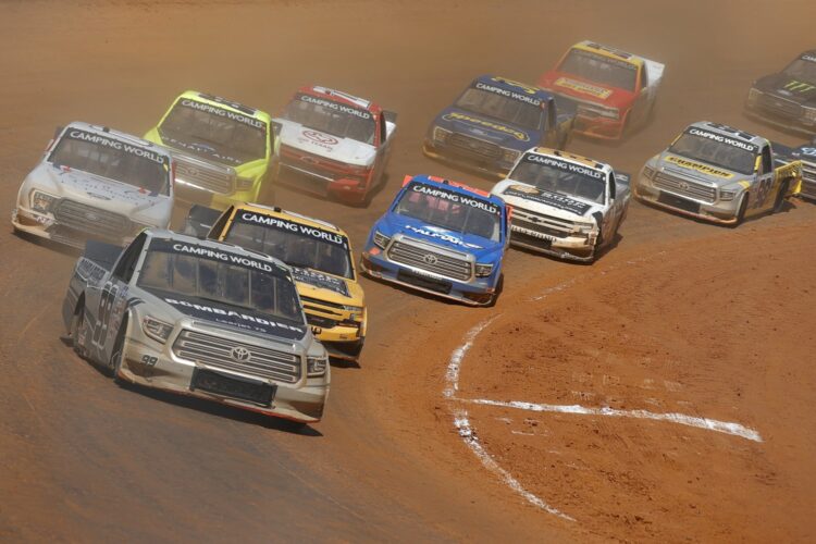 Martin Truex Jr. wins the Pinty’s Truck Race on Dirt at Bristol