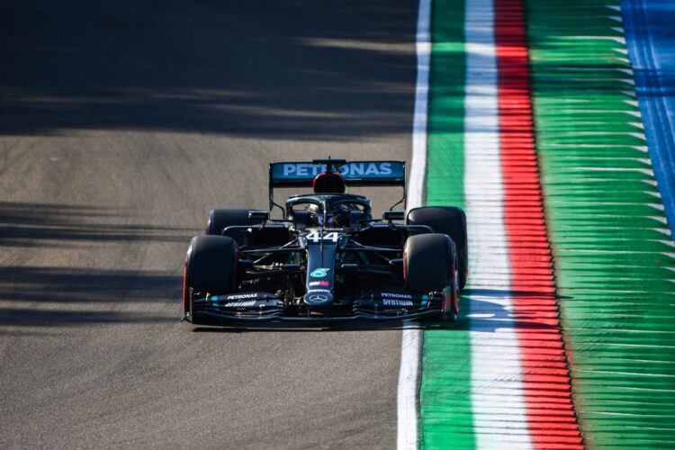 Hamilton beats Perez and Verstappen to win pole at Imola