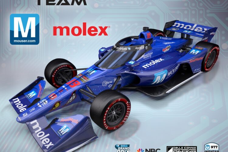 Mouser Electronics and Molex to Sponsor No. 18 Coyne Vasser Sullivan at Indy GP