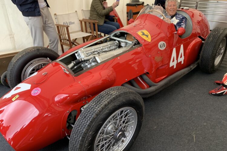 Mario Andretti drives his hero Alberto Ascari’s car at Goodwood