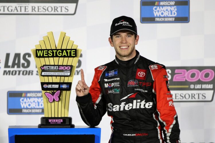 NASCAR: Chandler Smith drives to front in closing laps to win in Las Vegas