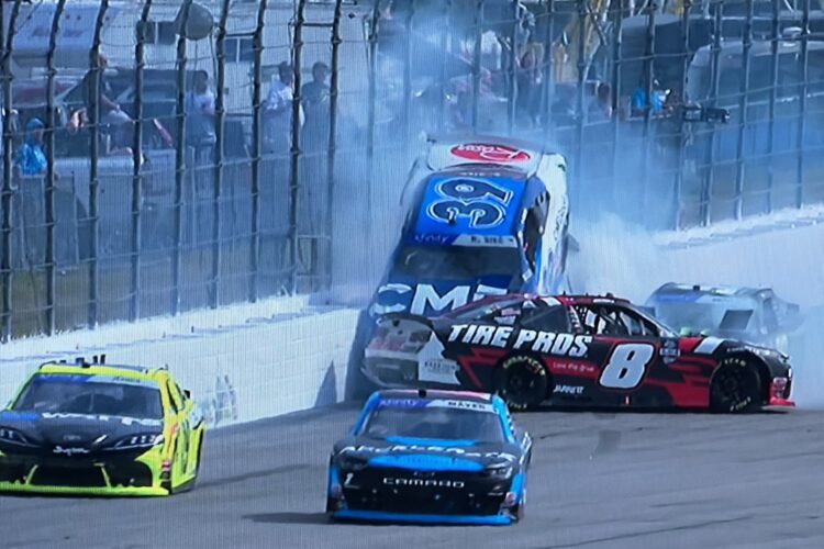 Video: Ryan Sieg goes vertically airborne in NASCAR Xfinity race