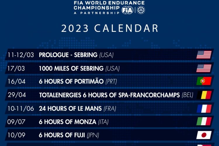 WEC: FIA approves 2023 calendar