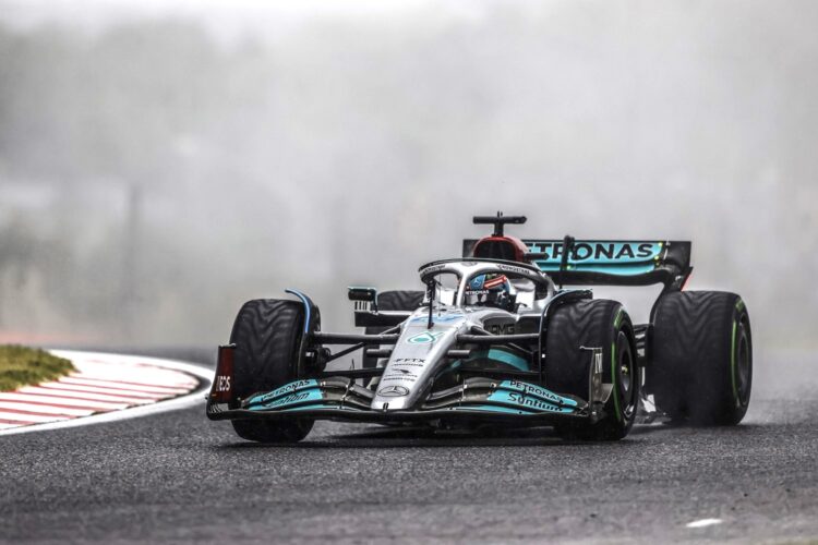 F1: Suzuka stays wet, Russell leads Mercedes 1-2 in FP2