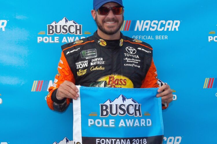 Truex Jr. takes pole in Fontana