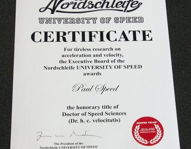 Track News: The “Nordschleife awards you the title of “Honorary Doctor of the Sciences of Speed”!