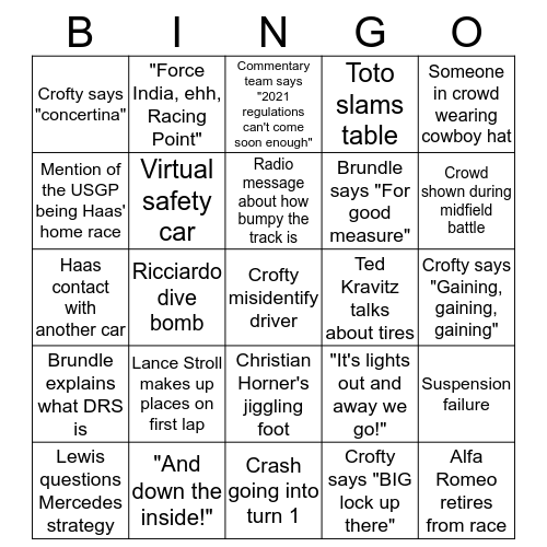 F1 Bingo? How Number Daubing Dispels the Dullness of Driver Dominance