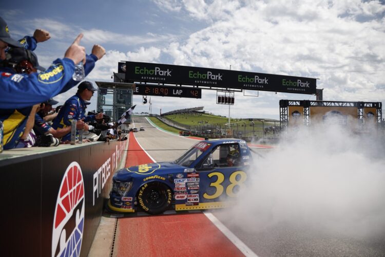 NASCAR: Zane Smith wins COTA truck race, then trucks burns to a crisp