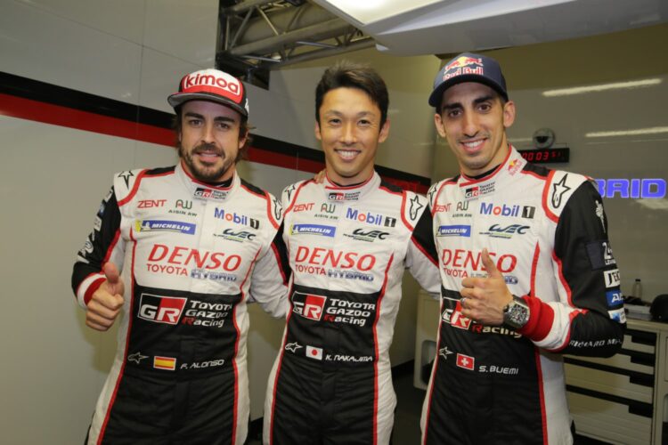 Nakajima, Alonso, Buemi on pole for Toyota