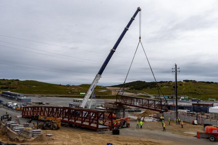 Track News: Massive Laguna Seca Start/Finish Bridge Placed Over Track Today